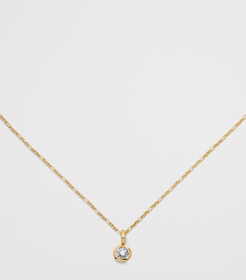 Monica Vinader gold vermeil solitaire charm with lab-grown diamond (British brand)