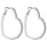 Argos Lipsy Silver Colour Crystal Heart Hoop Earrings- Buy online at McGrocer