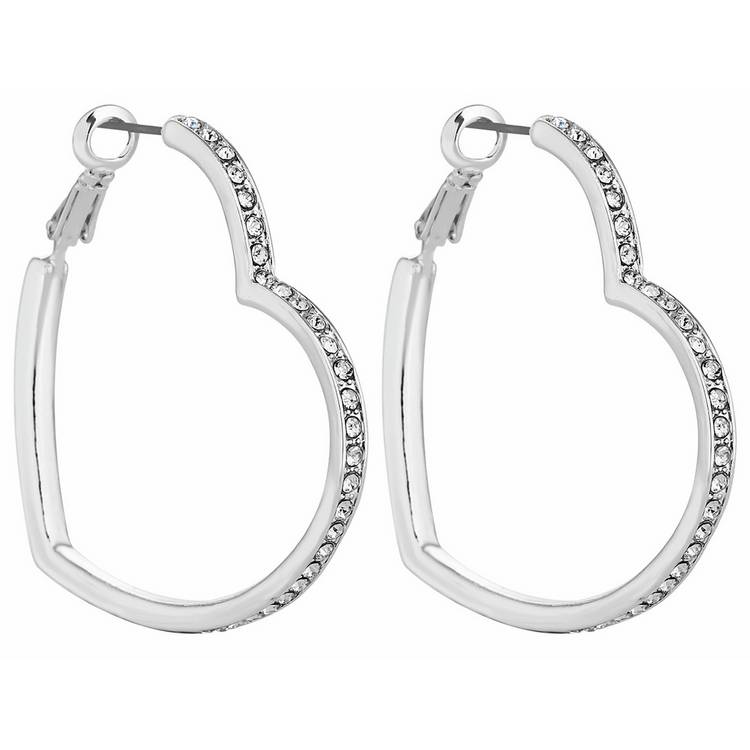 Lipsy crystal heart hoop earrings (British brand)