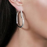 Lipsy crystal heart hoop earrings (British brand)