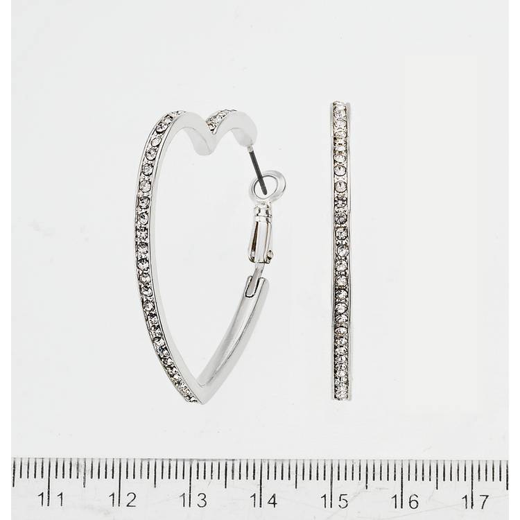Lipsy crystal heart hoop earrings (British brand)