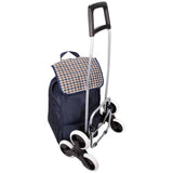 Navy stair climber shopping trolley 42-litre 6 wheels, imported from the UK