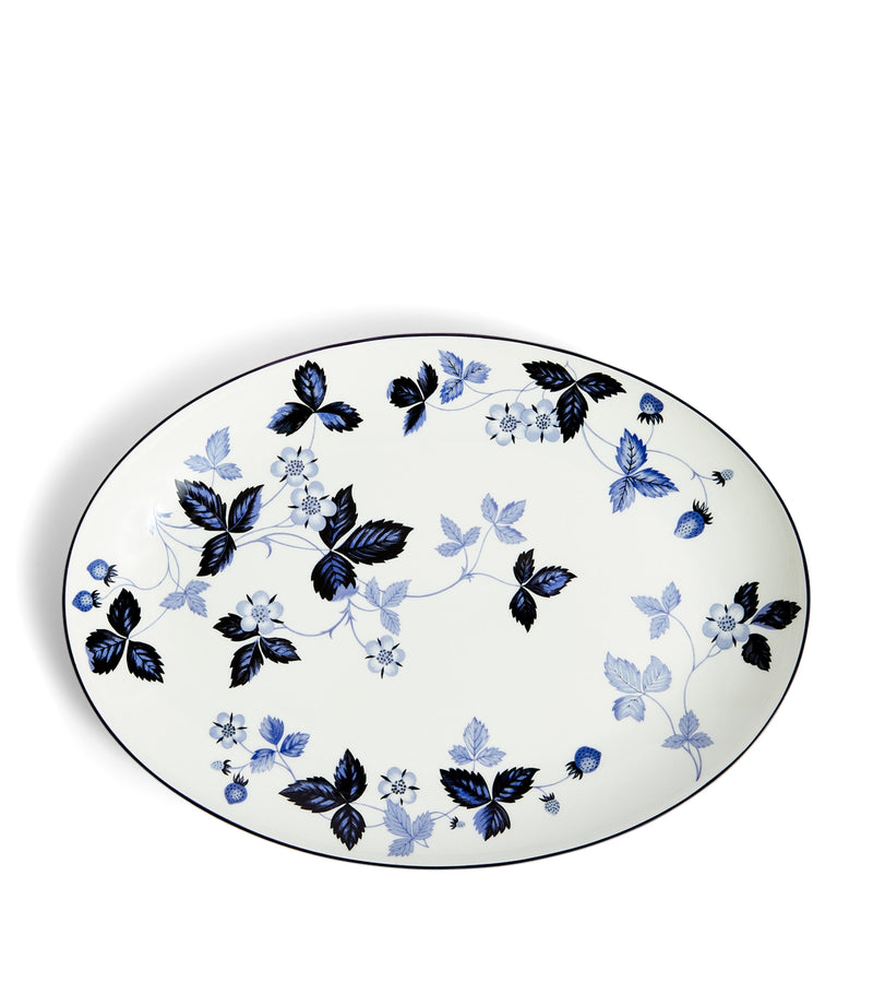 Wedgwood Wild Strawberry Inky Blue oval plate 30cm (British brand)