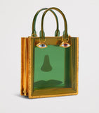 Schiaparelli vinyl face top-handle bag with gold-tone frame (British brand)
