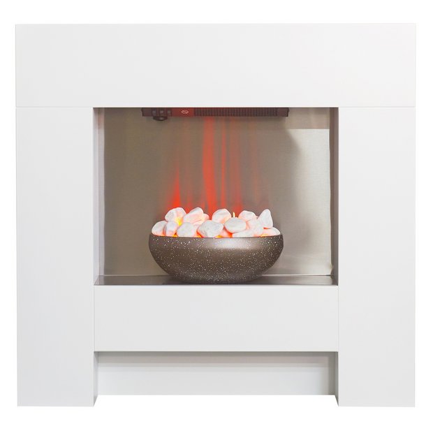 Adam Cubist electric fire suite white - British product