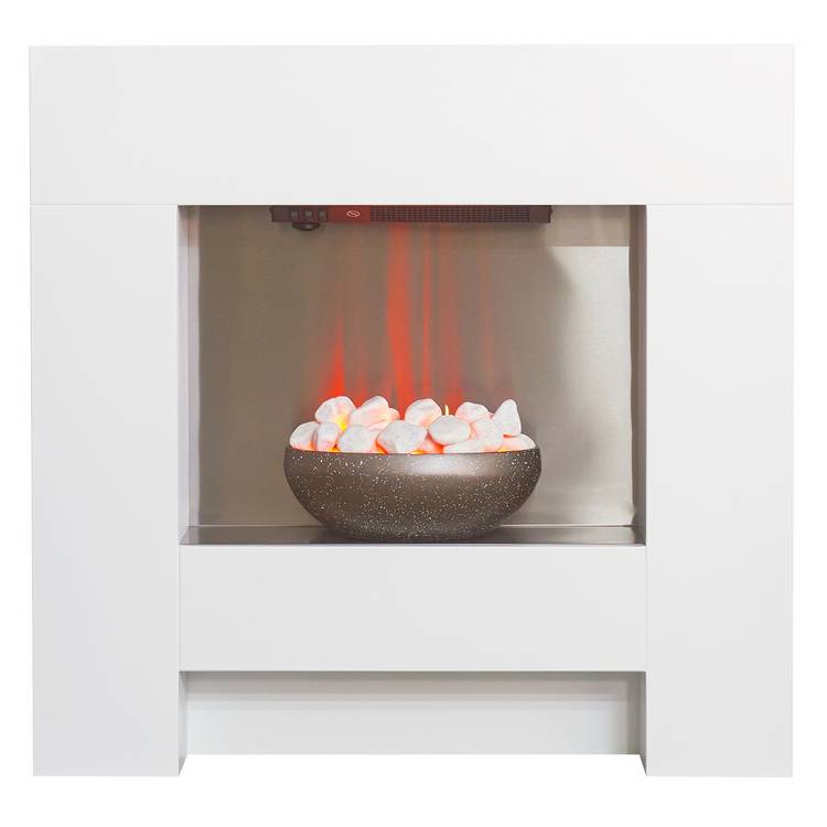Adam Cubist electric fire suite white - British product