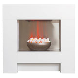 Adam Cubist electric fire suite white - British product