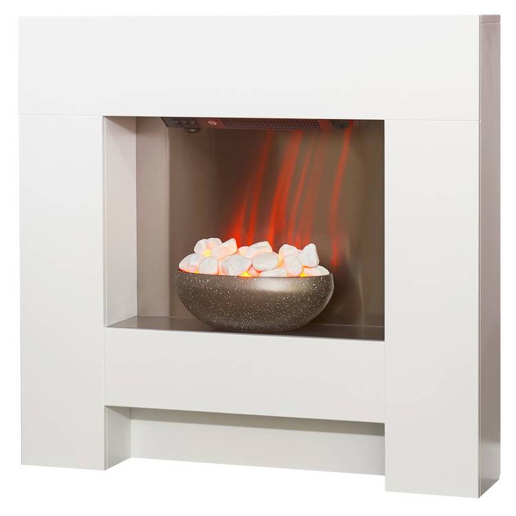 Adam Cubist electric fire suite white - British product