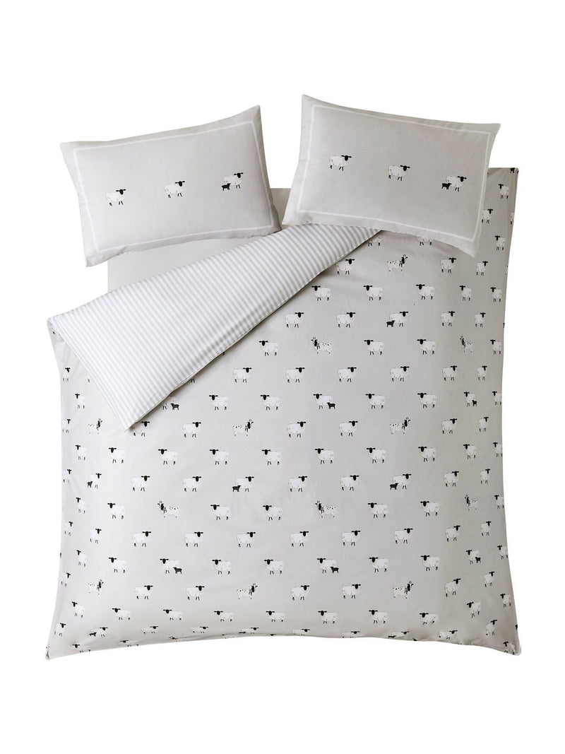 Sophie Allport Oatmeal Sheep duvet cover and pillowcase set (British brand)