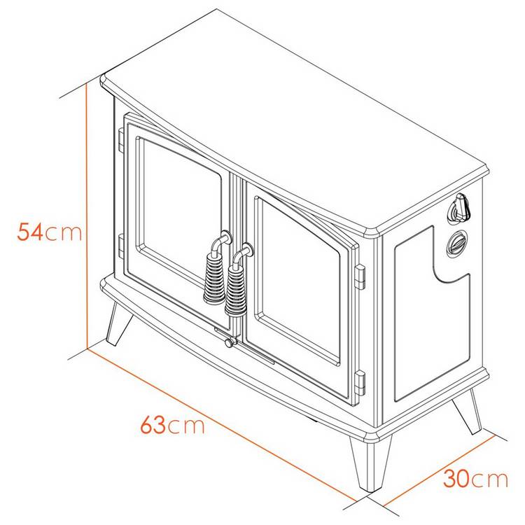 Adam Woodhouse white electric freestanding stove 1.8kW (British brand)