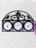 Charles Bentley black outdoor wall clock thermometer hygrometer - British product
