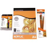 Simply Acrylic Set for children with paints brushes and paper, UK version