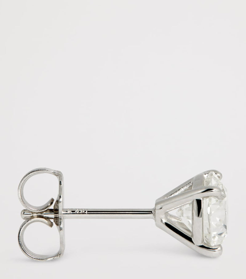 Harrods white gold diamond stud earrings 1.50ct (British brand)
