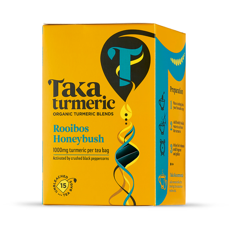 Taka Turmeric organic rooibos honeybush turmeric tea 15 teabags, UK version
