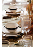 Mikasa White Luxe Deco China Dinner Plate with Gold Rim Set of 4, imported from the UK