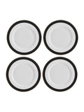 Mikasa White Luxe Deco China Dinner Plate with Gold Rim Set of 4, imported from the UK