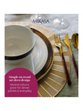 Mikasa White Luxe Deco China Dinner Plate with Gold Rim Set of 4, imported from the UK