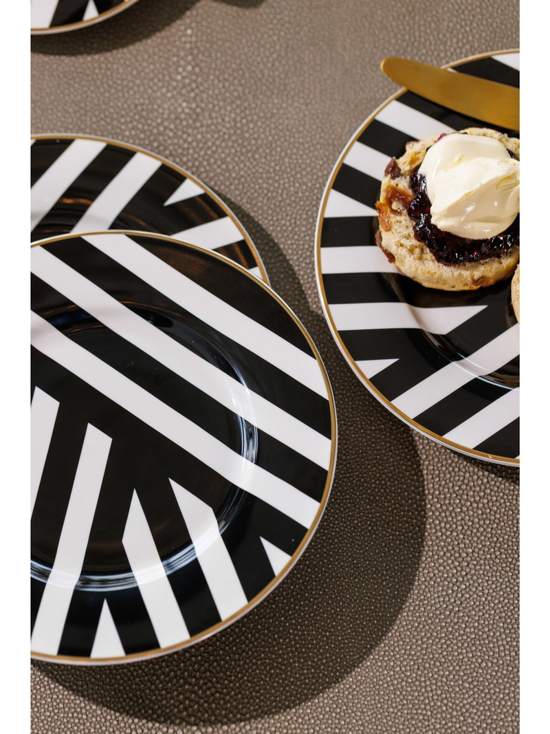 Mikasa white luxe deco with gold rim side plates set of 4, imported from the UK