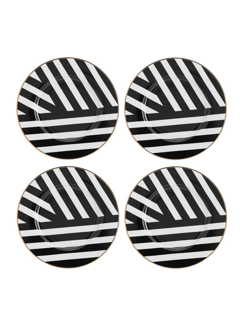 Mikasa white luxe deco with gold rim side plates set of 4, imported from the UK