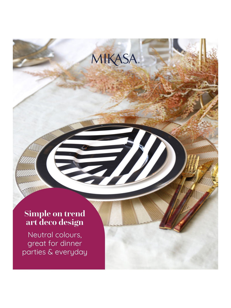 Mikasa white luxe deco with gold rim side plates set of 4, imported from the UK