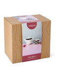 Mikasa White Luxe Deco stacking teapot and cup set, imported from the UK