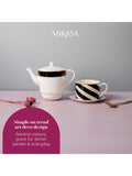 Mikasa White Luxe Deco stacking teapot and cup set, imported from the UK