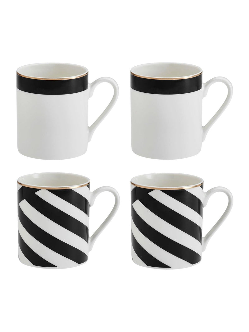 Mikasa Luxe Deco Fine China Mug Set 4, imported from the UK