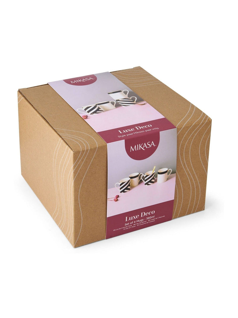 Mikasa Luxe Deco Fine China Mug Set 4, imported from the UK