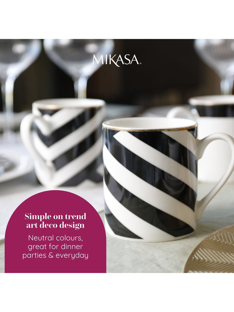 Mikasa Luxe Deco Fine China Mug Set 4, imported from the UK