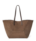Brunello Cucinelli medium suede BC duo tote bag, imported from the UK