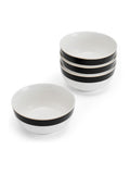 Mikasa white cereal bowl set with gold rim, imported from the UK