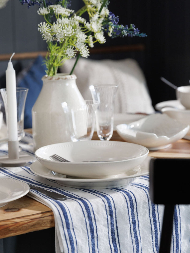 Mikasa White Cranborne stoneware pasta bowl set of 4, imported from the UK