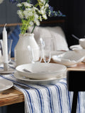 Mikasa White Cranborne stoneware pasta bowl set of 4, imported from the UK
