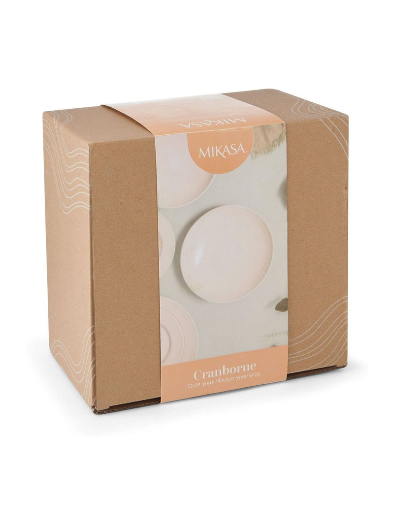 Mikasa White Cranborne stoneware pasta bowl set of 4, imported from the UK