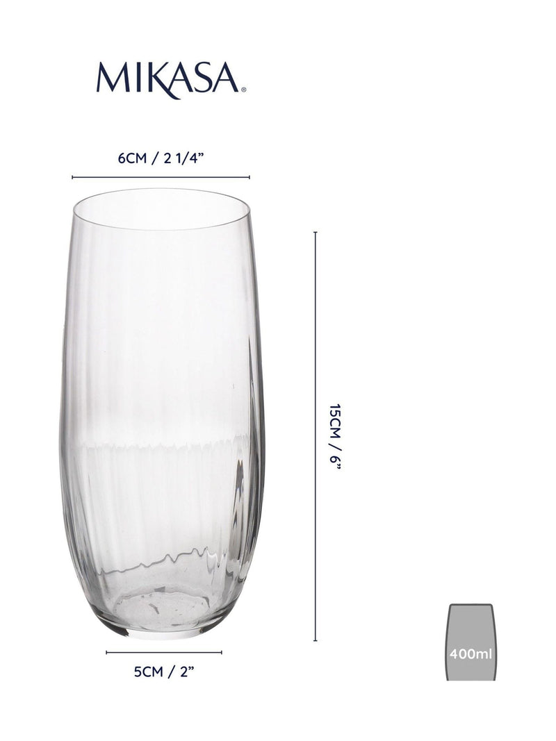 Mikasa Treviso crystal highball glasses set of 4, imported from the UK