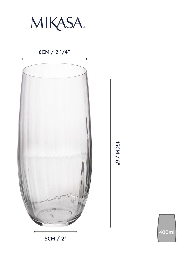 Mikasa Treviso crystal highball glasses set of 4, imported from the UK