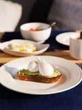 Mikasa White Cranborne stoneware dinner plates 27cm diameter, imported from the UK