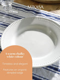 Mikasa White Cranborne stoneware dinner plates 27cm diameter, imported from the UK