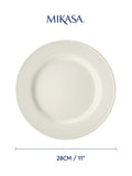 Mikasa White Cranborne stoneware dinner plates 27cm diameter, imported from the UK