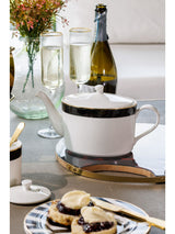 Next Mikasa White Luxe Deco China Teapot with Gold Trim 4 Cup- Buy online at McGrocer