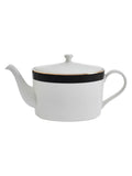 Mikasa White Luxe Deco China Teapot with Gold Trim 4 Cup, imported from the UK