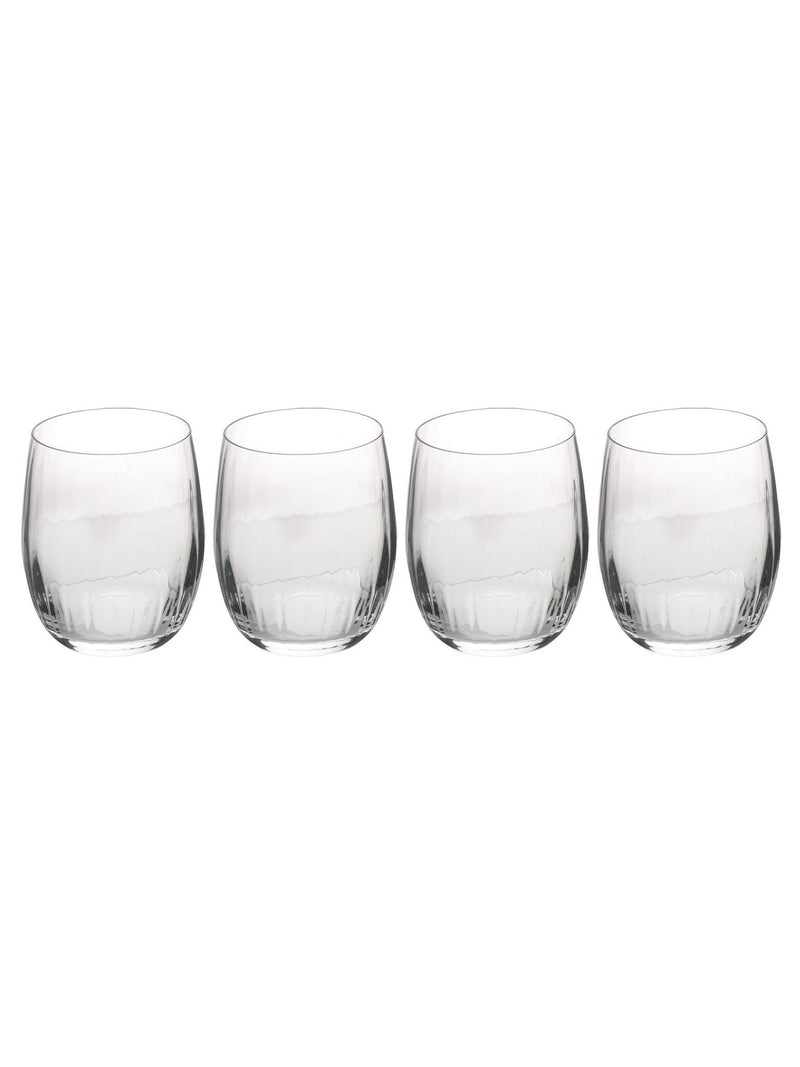Mikasa Clear Treviso Crystal Stemless Wine Glasses Set of 4, imported from the UK