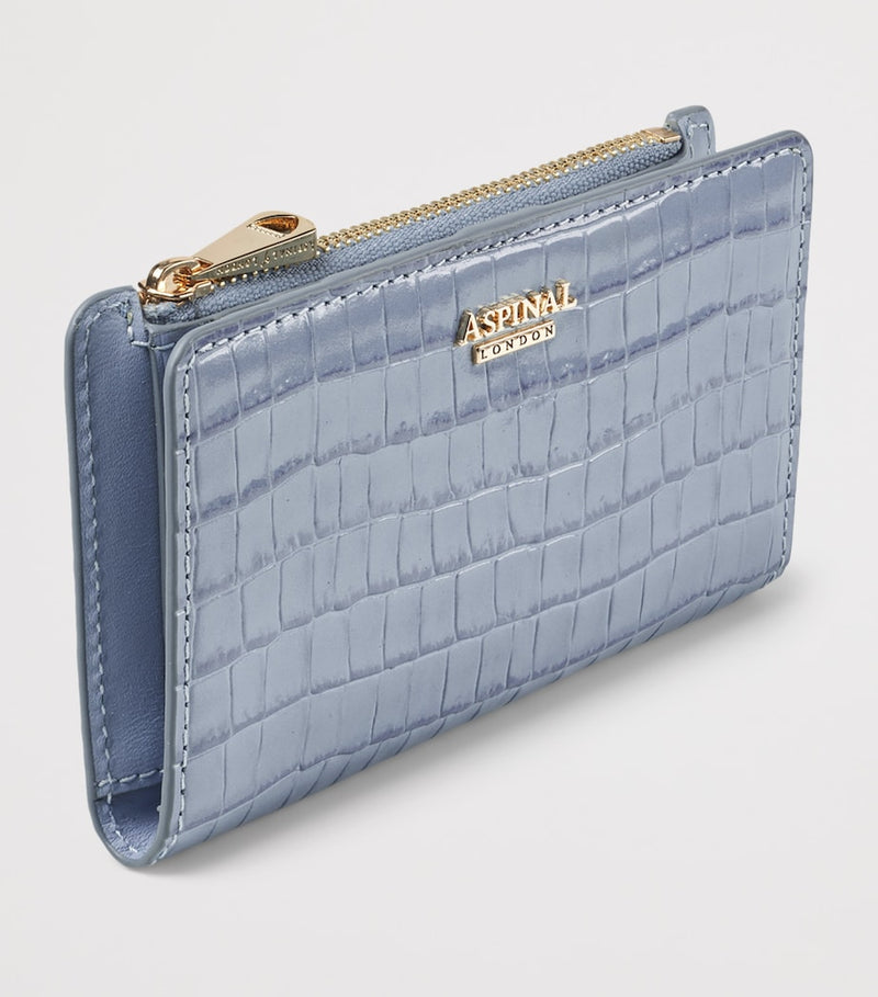 Aspinal of London croc-embossed Mayfair purse, imported from the UK