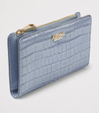 Aspinal of London croc-embossed Mayfair purse, imported from the UK