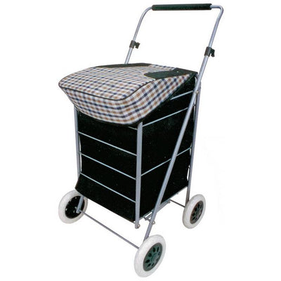 Argos 4 Wheel Folding Black and Check Print Shopping Trolley- Buy online at McGrocer