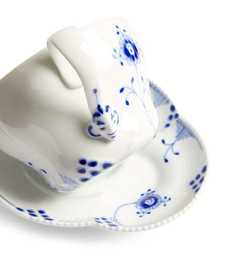 Royal Copenhagen Blue Elements teacup and saucer set, imported from the UK