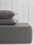 Grey charcoal cotton-rich fitted bed sheet, UK version