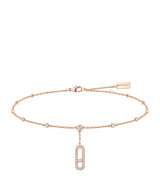Harrods Messika Move Uno Pink Gold and Diamond Pavé Ankle Bracelet (0.35ct)- Buy online at McGrocer
