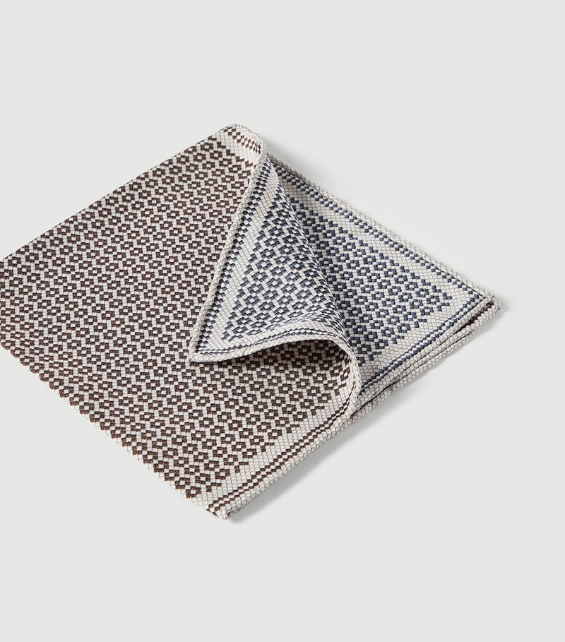 Brunello Cucinelli tile-pattern silk pocket square 35x35cm (British brand)