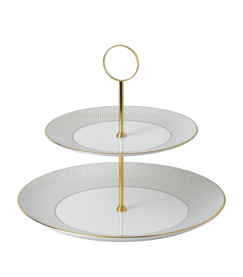 Wedgwood Gio Gold 2-Tier Cake Stand (British brand)